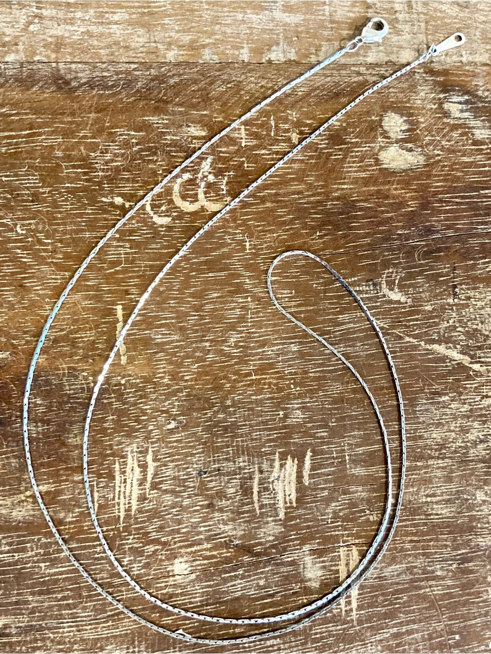 18K White Gold Plated Necklace 25” Long